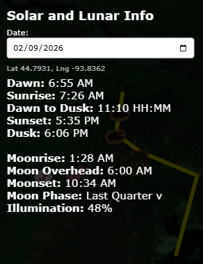Seemoredeer.com solar and lunar screenshot